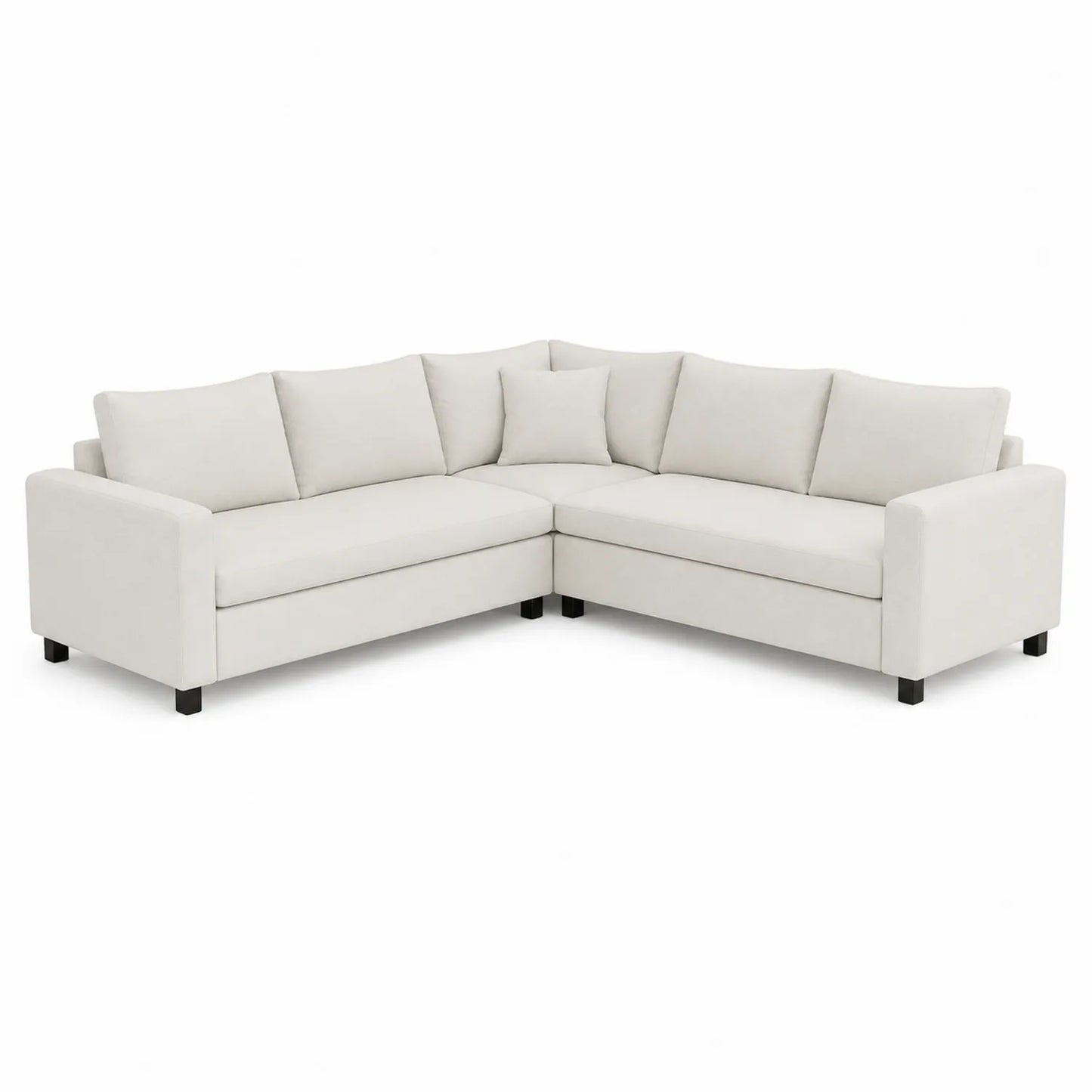 Ecksofa Stoff Beige mit Massivholzrahmen