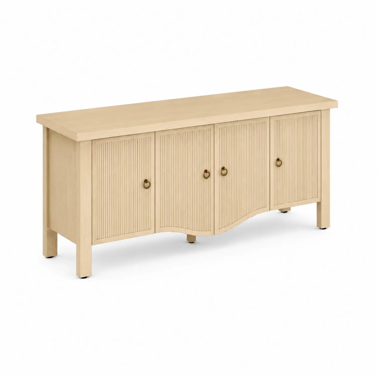 TV-Schrank mit 4 Türen Massivholz Beige