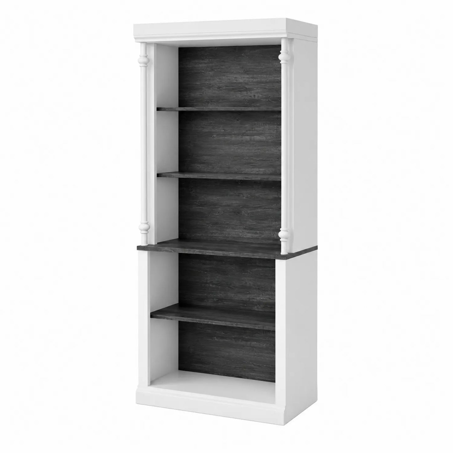 Bücherregal Holz Weiß/Dunkle Eiche 180x70x30 cm
