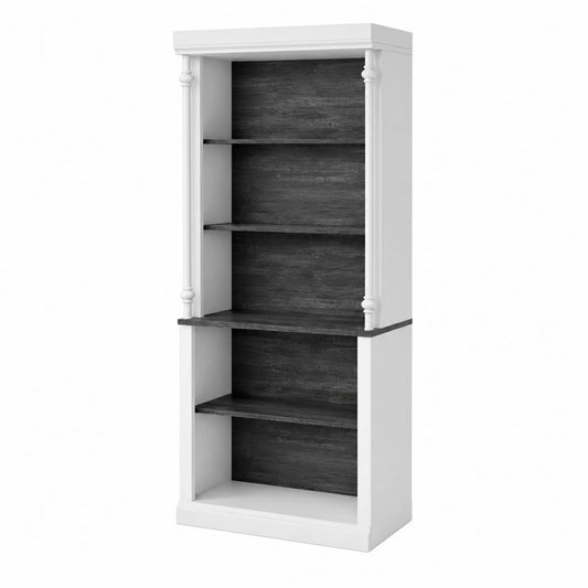 Bücherregal Holz Weiß/Dunkle Eiche 180x70x30 cm