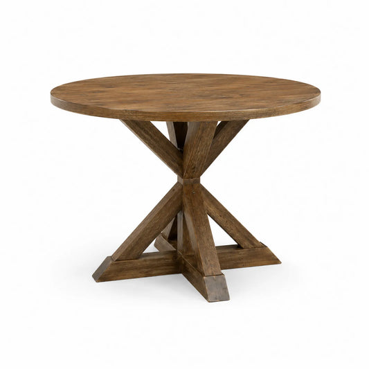 Runder Esstisch aus Akazienholz Braun 120cm