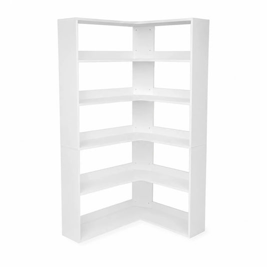 Eck-Bücherregal Weiß Holzwerkstoff