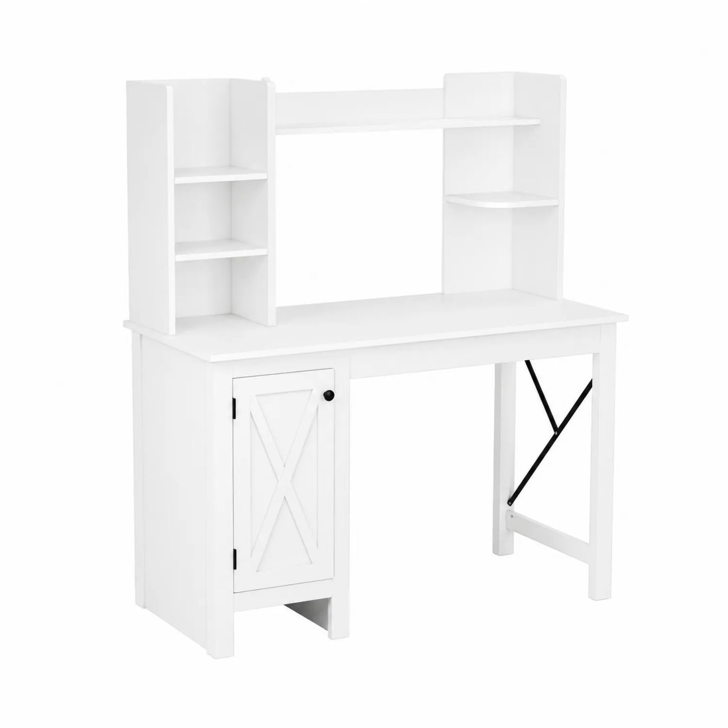 Schreibtisch mit Regal Weiß MDF 140x60x145cm