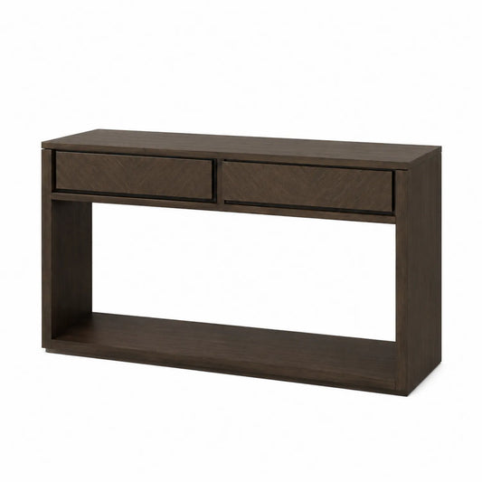 Rechteckiger Konsolentisch aus Holz Dunkelbraun 120x40x75 cm