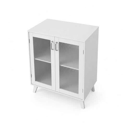 Schrank mit Glastüren Weiß 80x40x100 cm MDF/Gehärtetes Glas