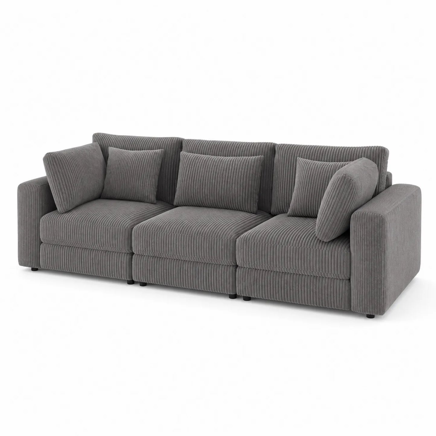3-Sitzer Sofa Grau Cord