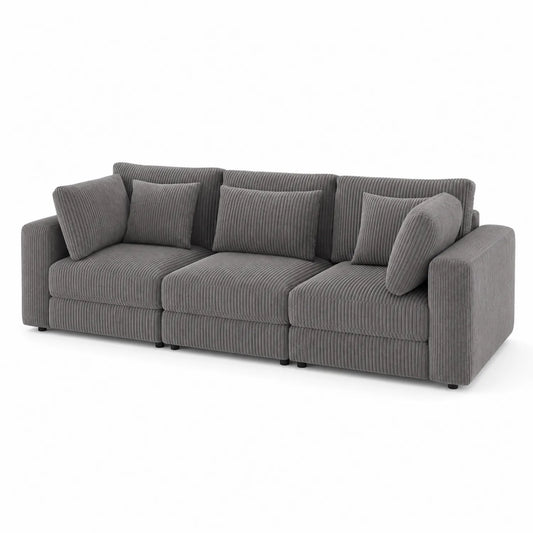 3-Sitzer Sofa Grau Cord