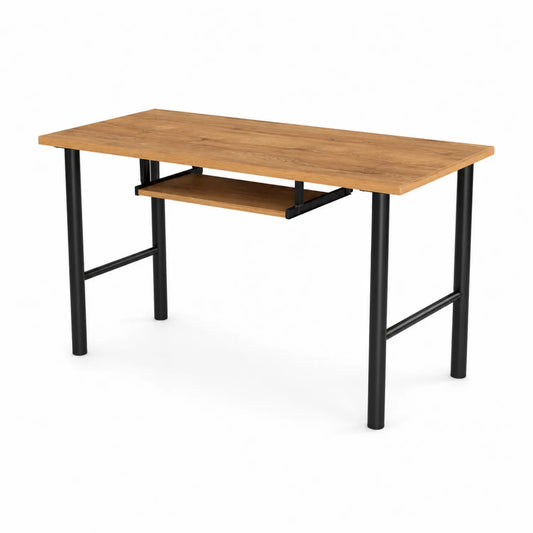 Schreibtisch MDF Eicheoptik mit Stahlgestell 120x60x75cm