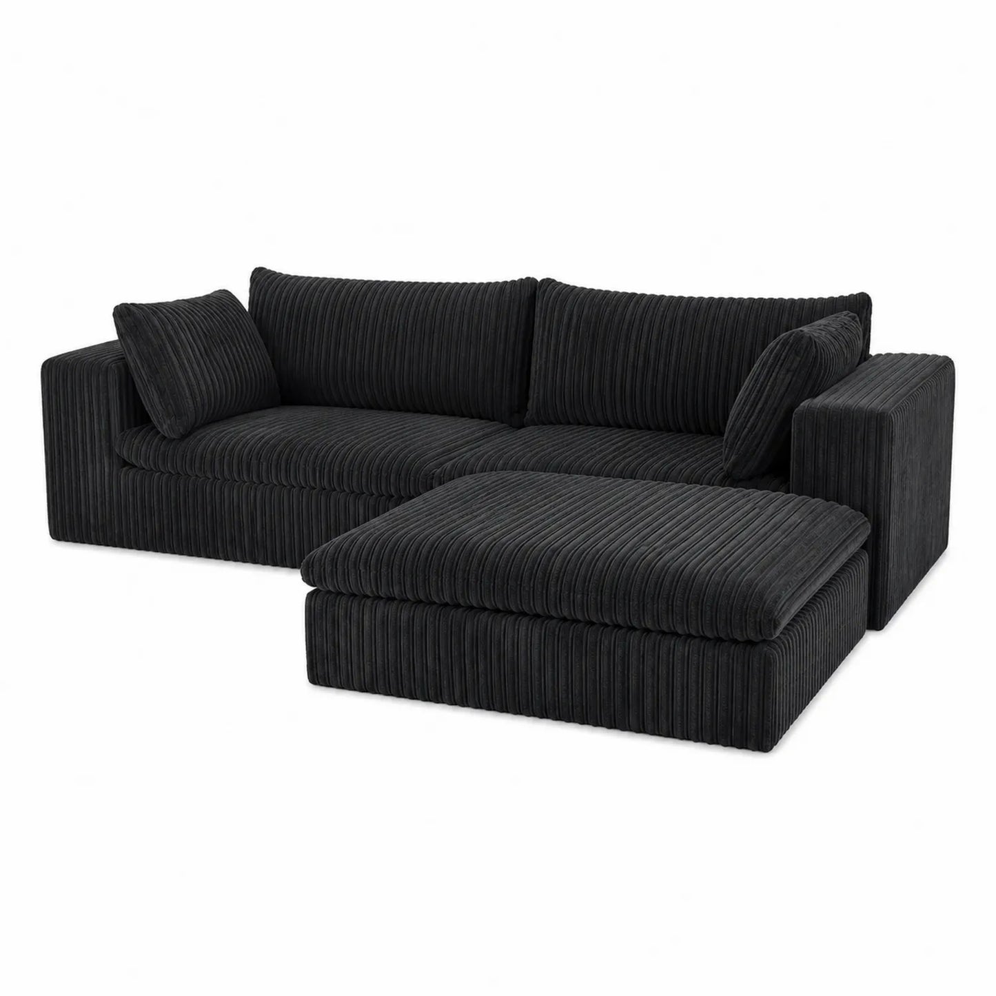 Ecksofa Cordgewebe Anthrazit 300cm x 200cm