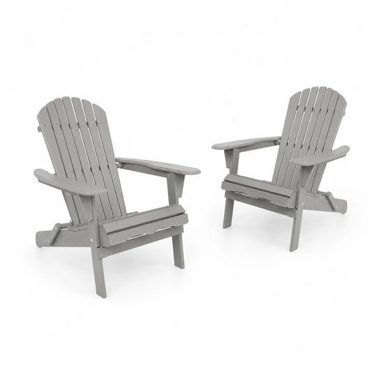 Set aus 2 Adirondack Stühlen Holz Grau