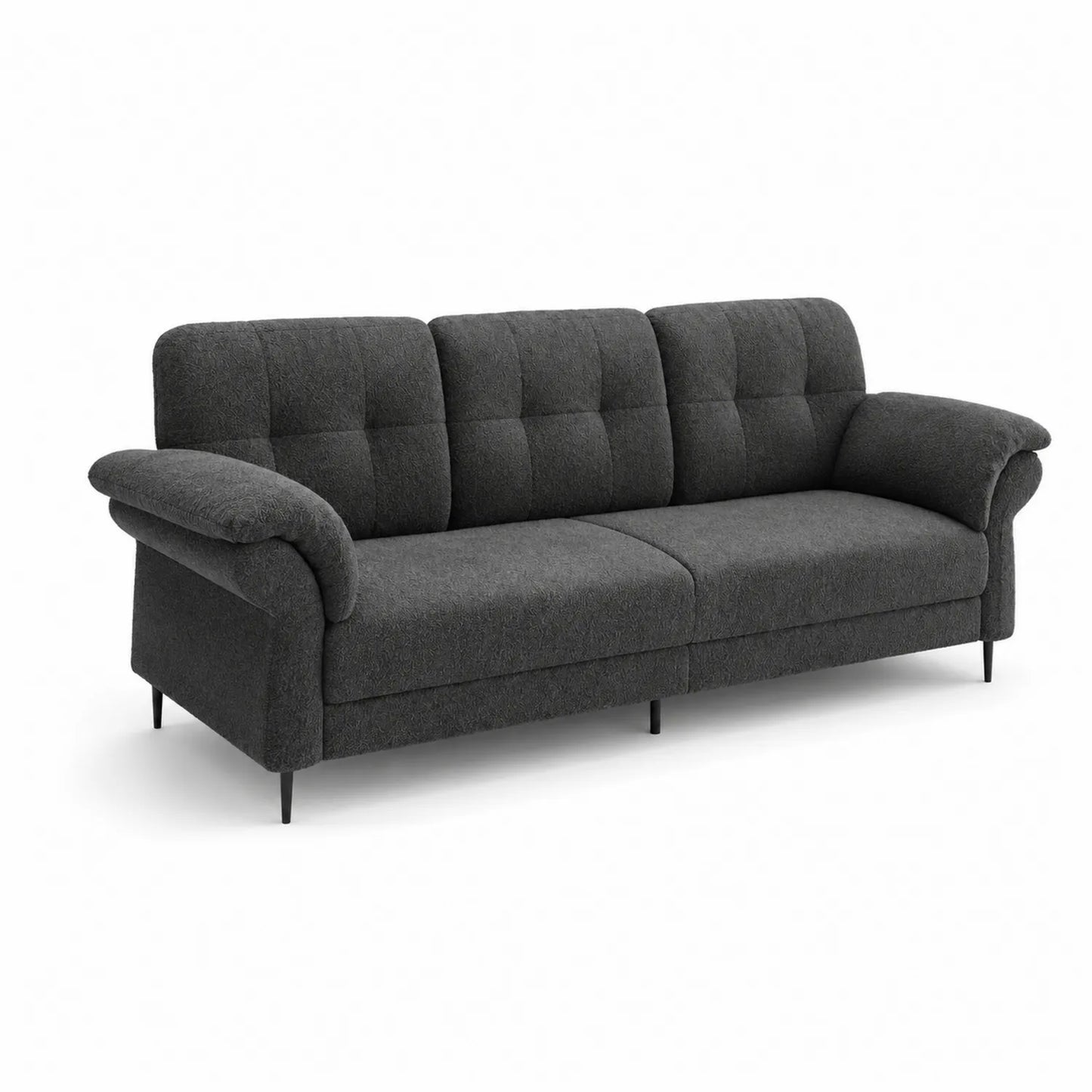 3-Sitzer Sofa Dunkelgrau Stoff 200cm