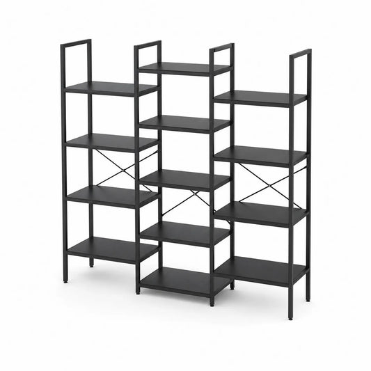 Metallregal Schwarz 12 Fächer 180x120x35cm