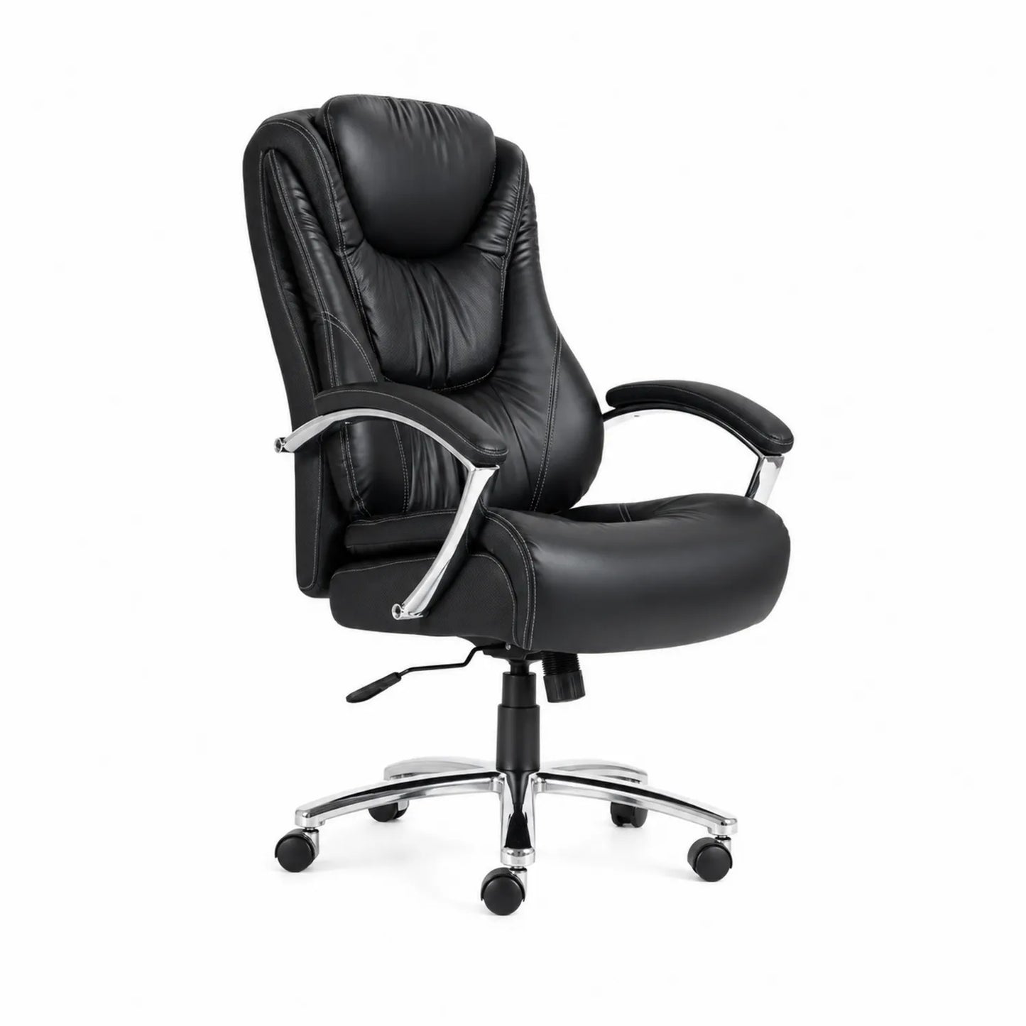 Bürostuhl Leder Schwarz Höhenverstellbar