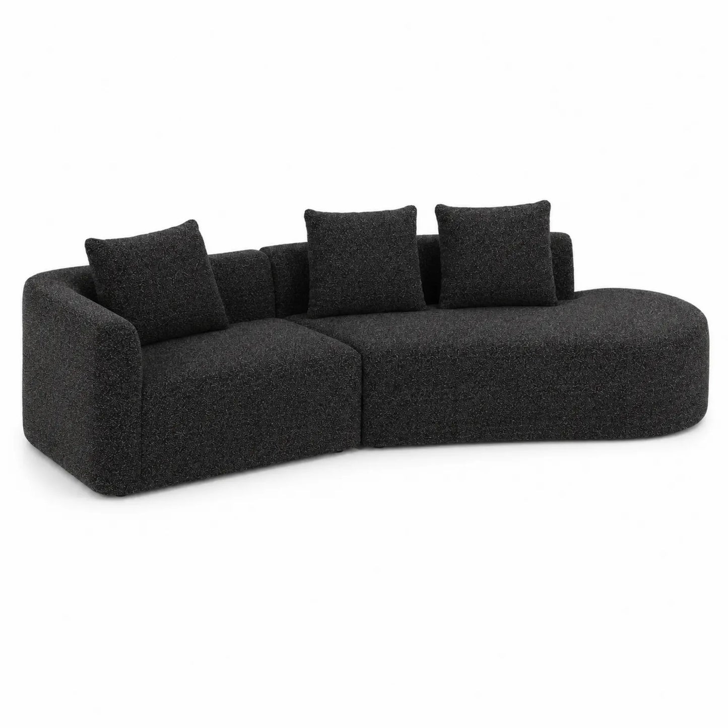 Modulares Ecksofa aus Stoff in Dunkelgrau, 300x150x80 cm