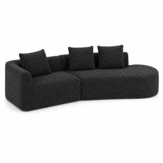 Modulares Ecksofa aus Stoff in Dunkelgrau, 300x150x80 cm